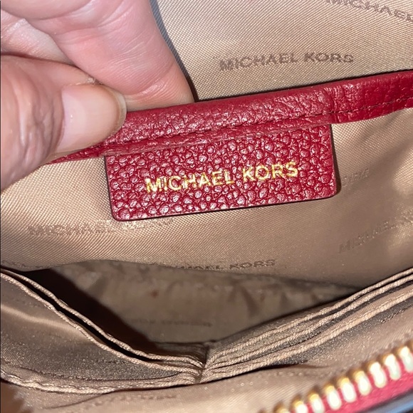 Michael Kors Dark Red Large Wristlet/ Bag - Picture 4 of 6